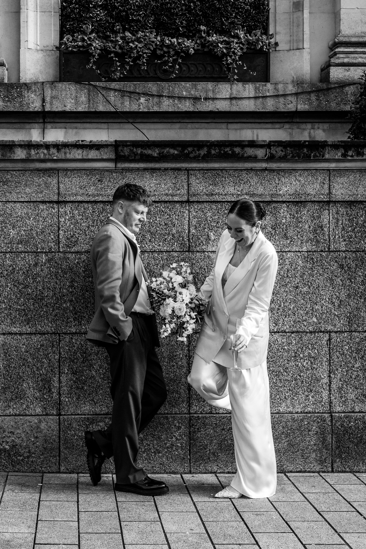 Bride has her portrait taken