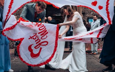 Intimate wedding at St Peters Church, St Albans.